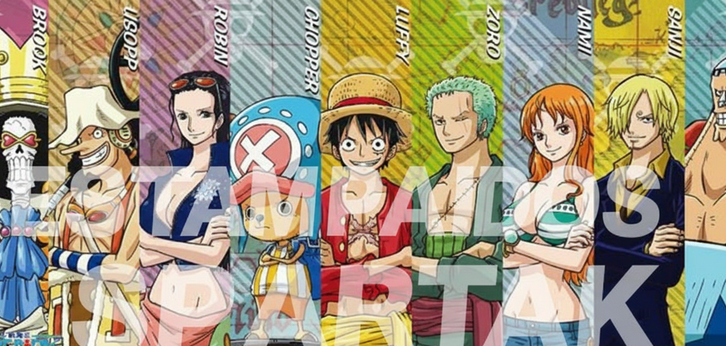 DISEÑO CON MARCA DE AGUA DE PERSONAJES DE ONE PIECE